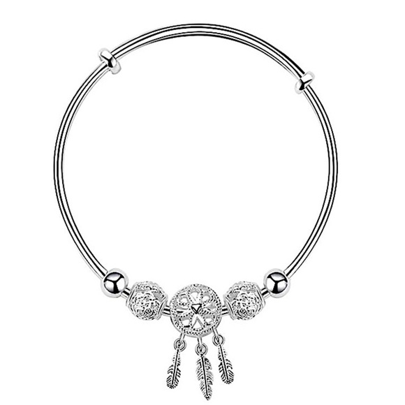 Dreamcatcher Sterling Silver Bangle Bracelet - Picture 3 of 13